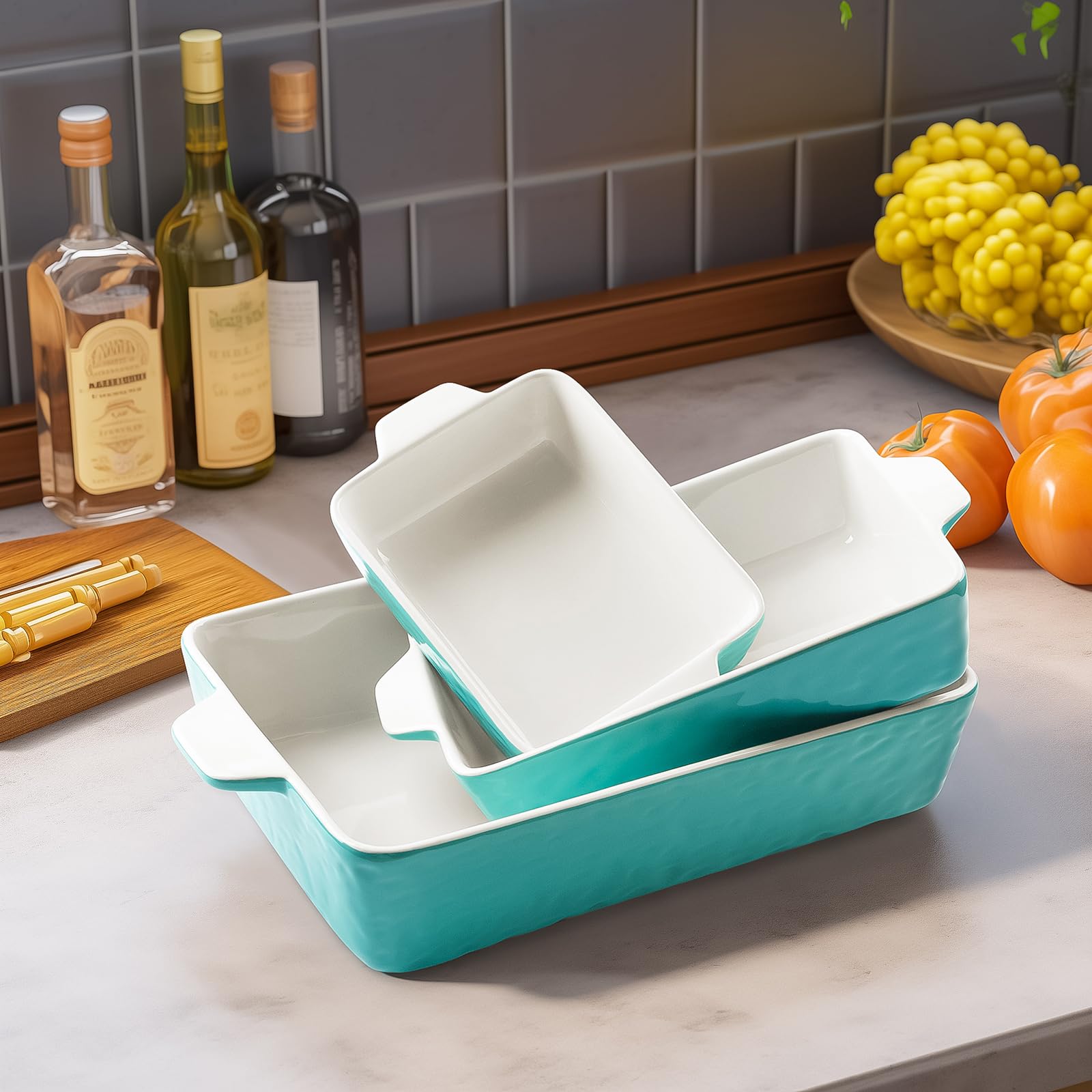 Krokori: fuente apta para horno, congelador y lavavajillas, lista para recetas variadas.