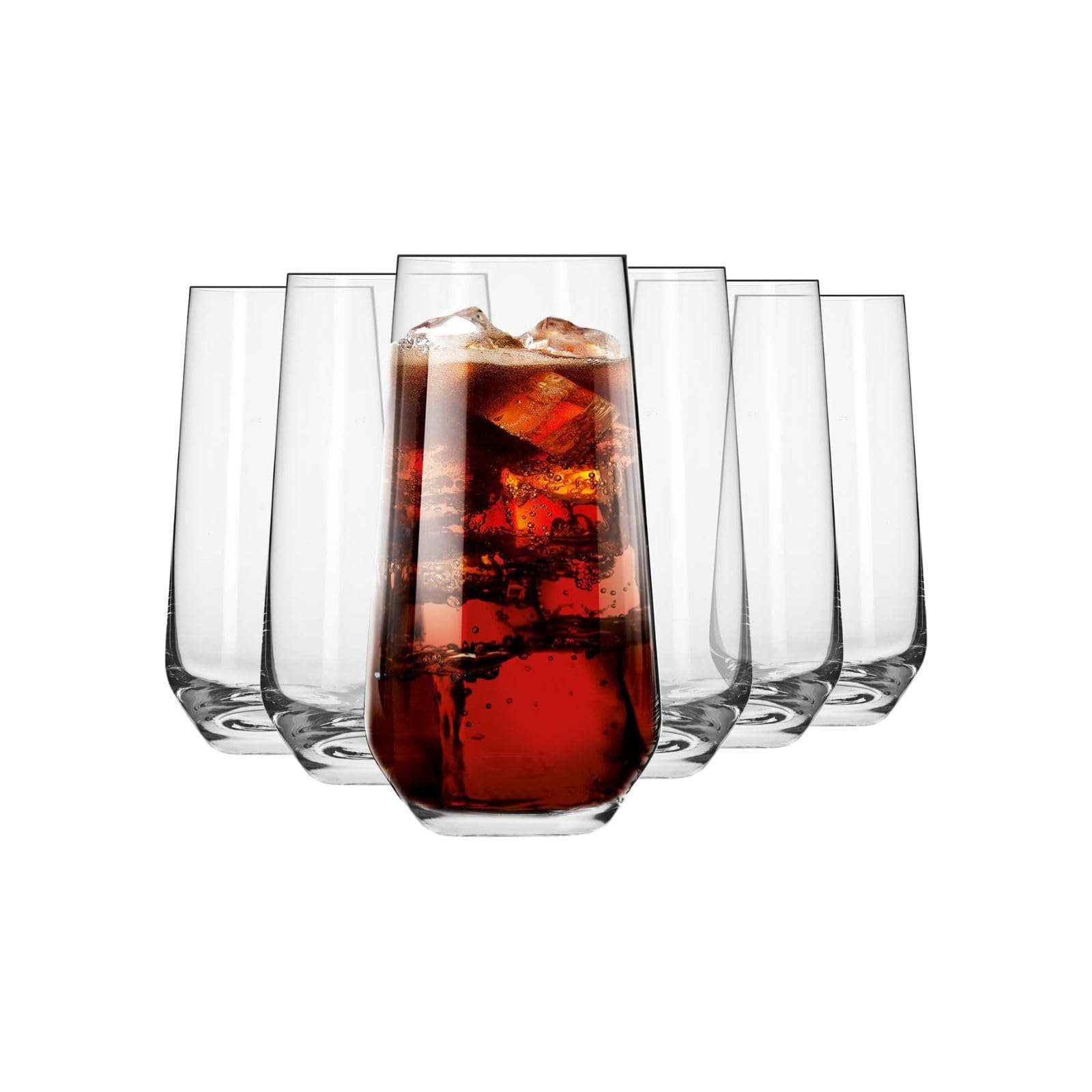 Vaso alto Splendour de Krosno para agua, cristal claro y presentación elegante.