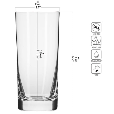 Krosno vaso highball de cristal claro, apto para lavavajillas