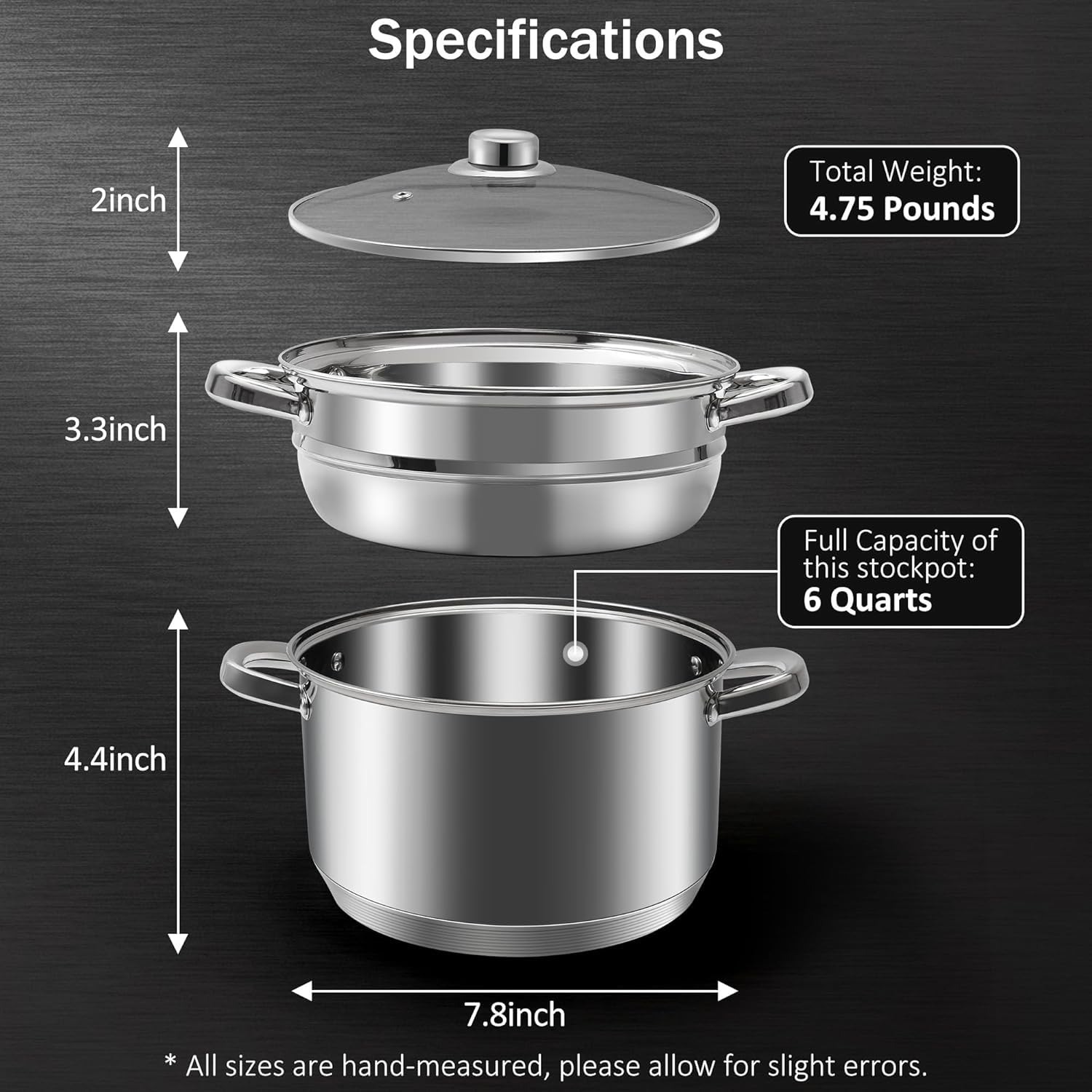 Olla KroWallu stock 6qt inoxidable ideal para guisos