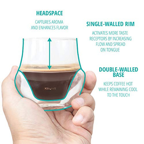 KRUVE Propel, taza espresso de borosilicato, duradera y apta para lavavajillas