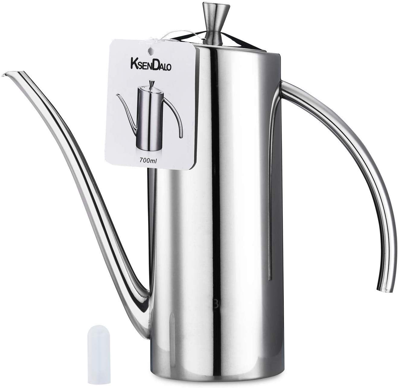 KSENDALO dispensador de aceite en acero inoxidable con gran capacidad para uso diario.