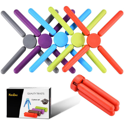 KSENDALO salvamanteles de silicona gruesos; plegables para ollas calientes, protección de encimera.