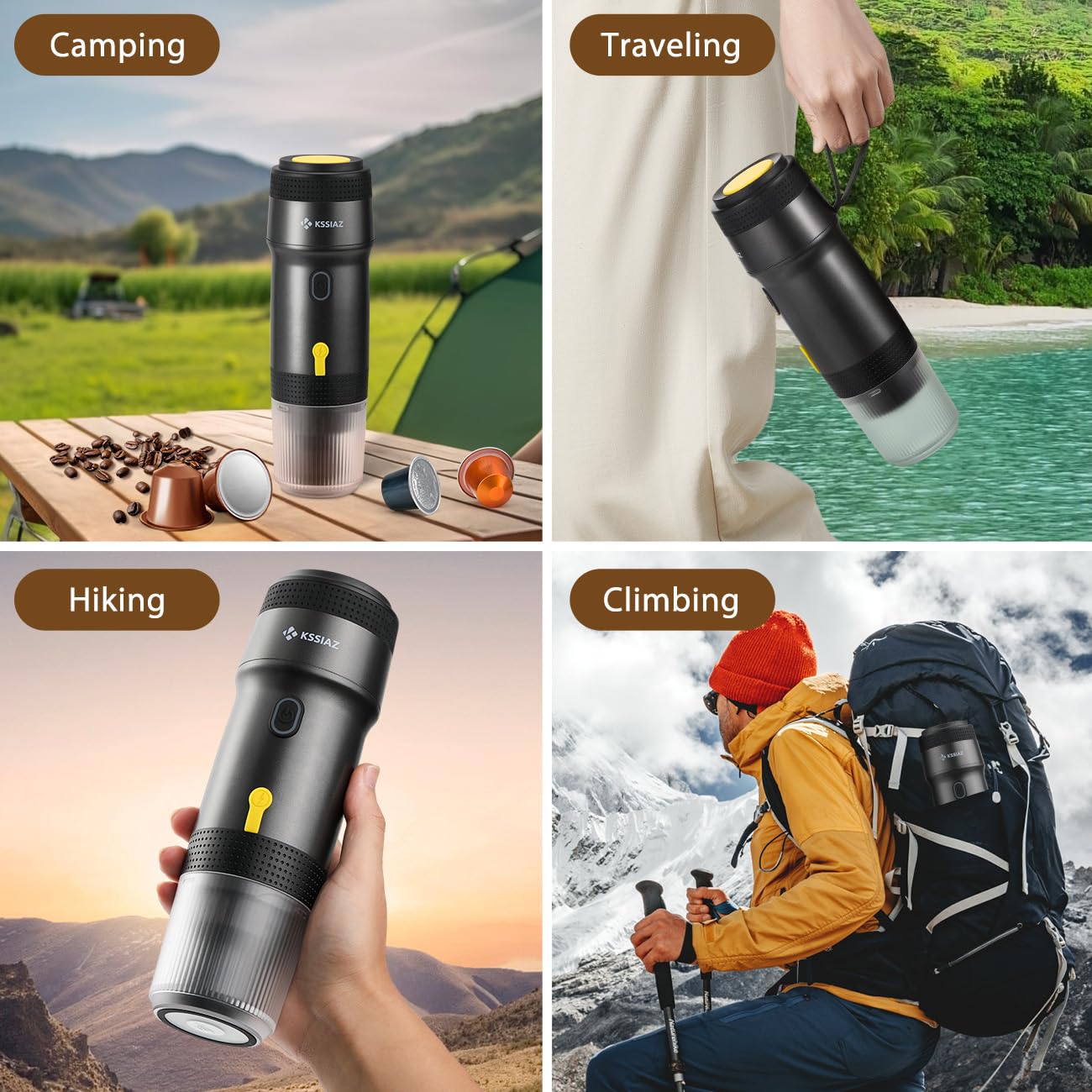Kssiaz compatibilidad polvo y capsulas para distintas preferencias de café.