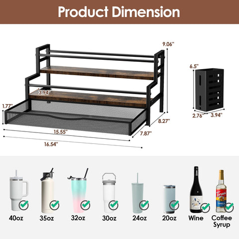 Kssiaz diseño escalonado para botellas grandes con fácil acceso