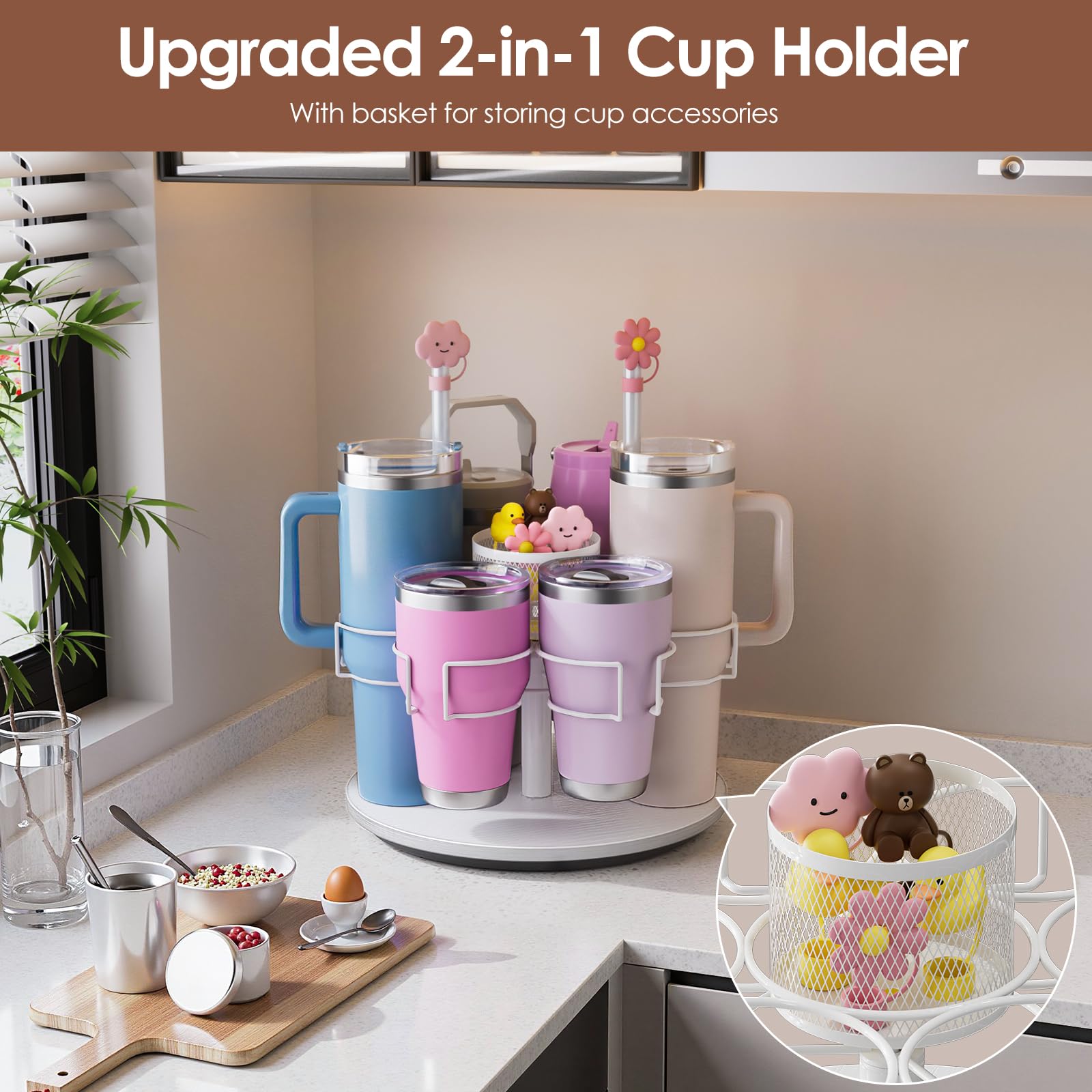 Kssiaz organizador Stanley 20oz, diseño estable con 6 ranuras