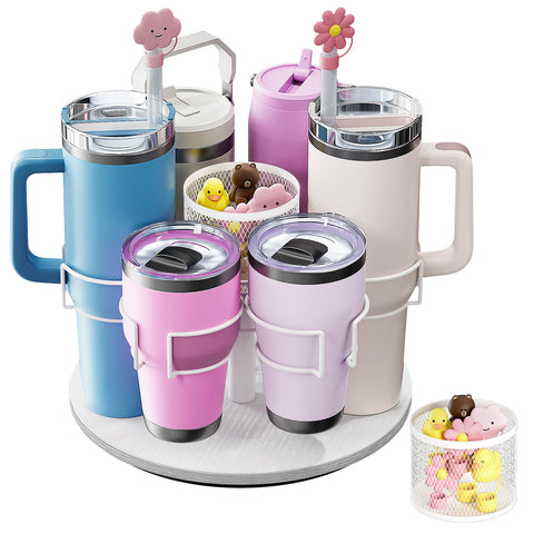 Kssiaz organizador de botellas Stanley 40oz, rotación 360 para acceso fácil
