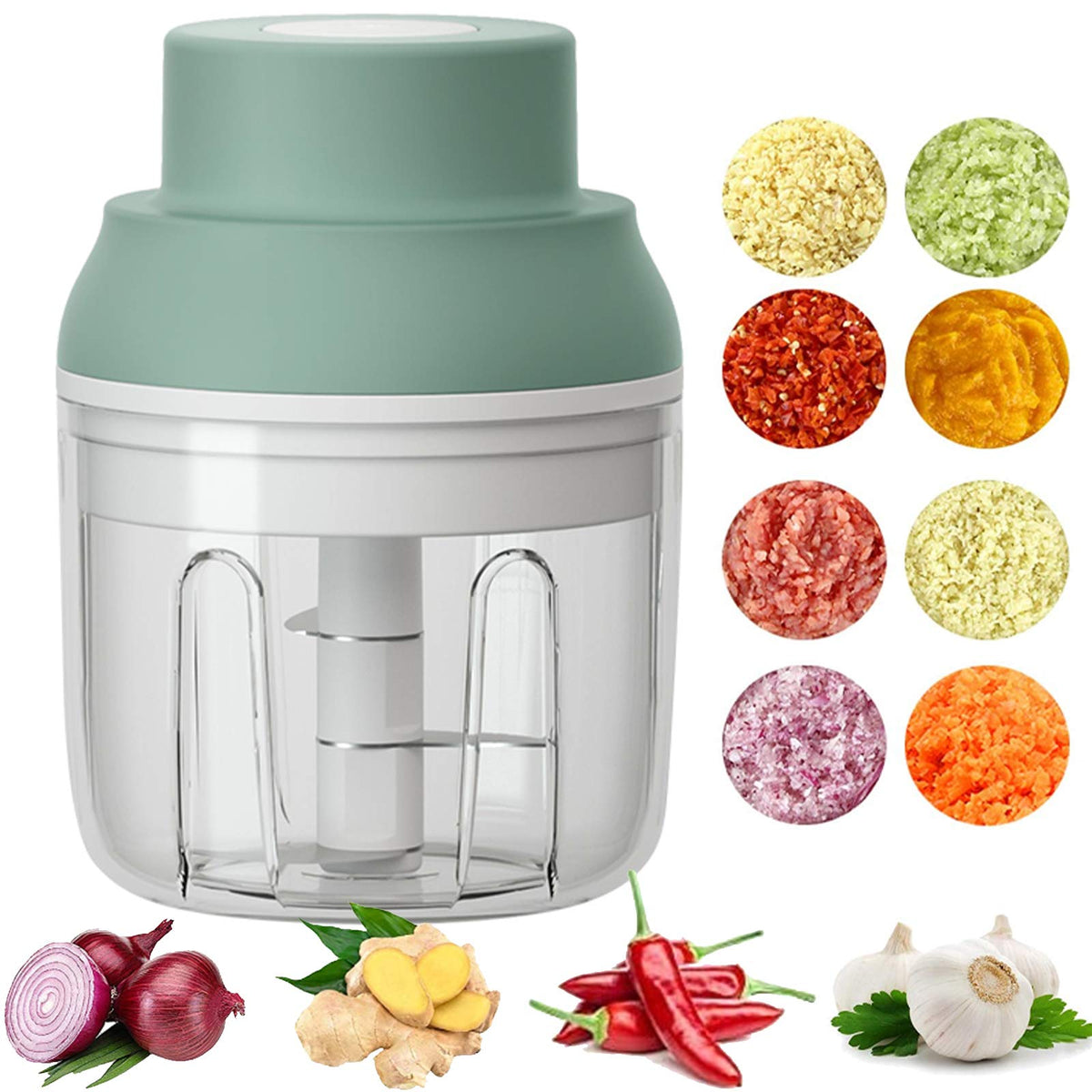 KT-GARY picadora mini de 250 ml lista para cortar ajo y verduras fácilmente