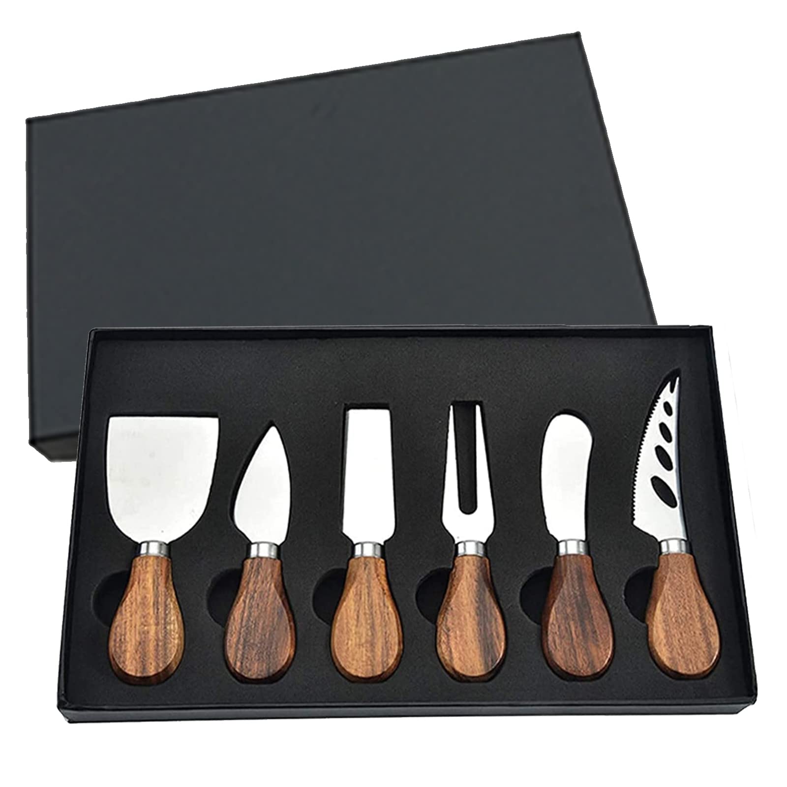 KT-GARY set de cuchillos para queso con mango de teca, ideal para cortar quesos duros