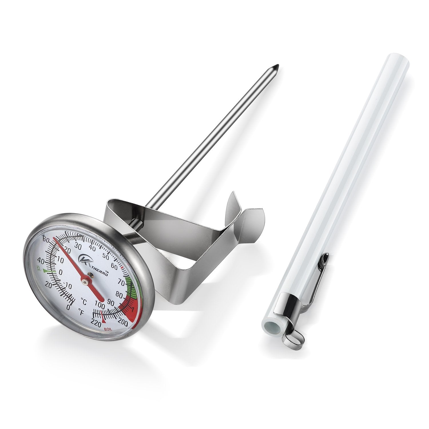 KT THERMO termómetro de dial de 2 pulgadas para café y espuma de leche, lectura clara