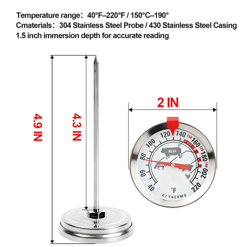 KT THERMO marcador rojo removible para indicar punto de cocción deseado.
