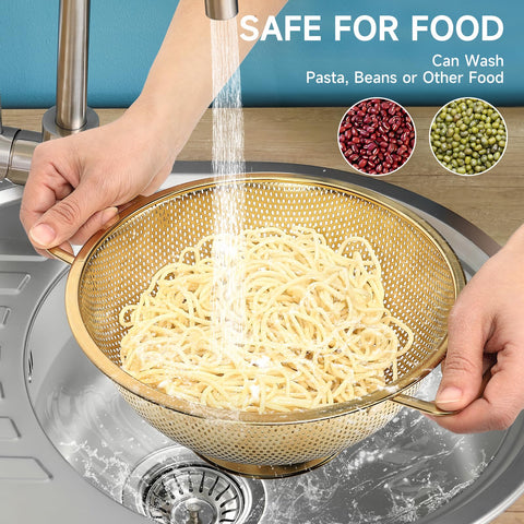 Kteniy colador oro para pasta y verduras, uso diario.
