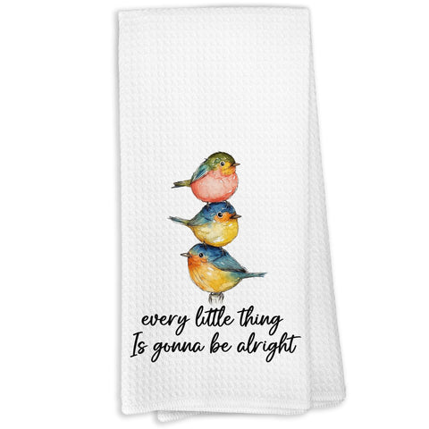 Toalla KTYHD con pajaros y frases inspiradoras para la cocina