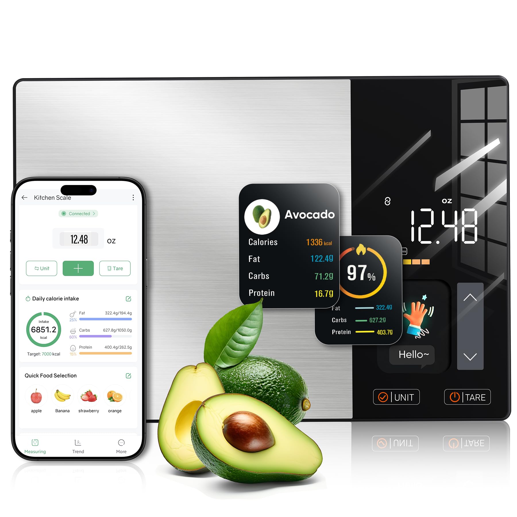 KUAIVO balanza nutrición con pantalla TFT para control diario