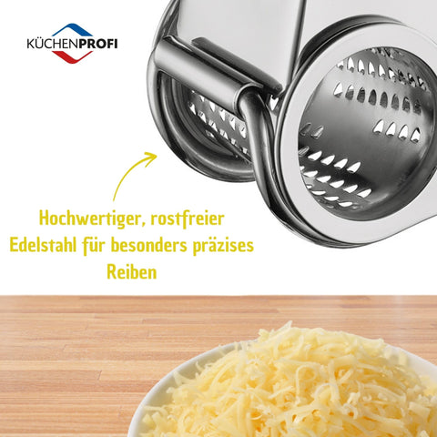 Rallador Küchenprofi con diseño ergonómico, uso cómodo para ambas manos.