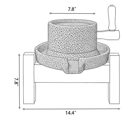 KUCKGO Molino con base de madera artesanal para estabilidad en la encimera.