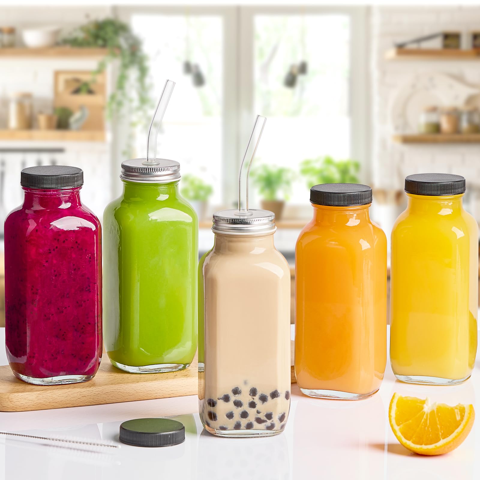 Cepillos para pajitas Kucoele facilitan la limpieza de las pajitas de vidrio