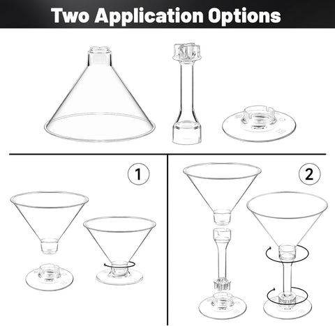 Vaso martini desechable Kucoele cristalino para bebidas de calidad.