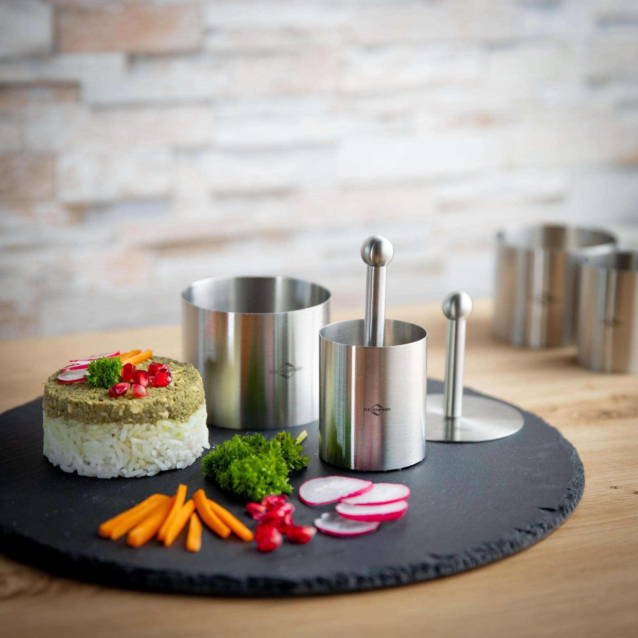 Küchenprofi formadores para sushi en acero inoxidable para presentaciones limpias