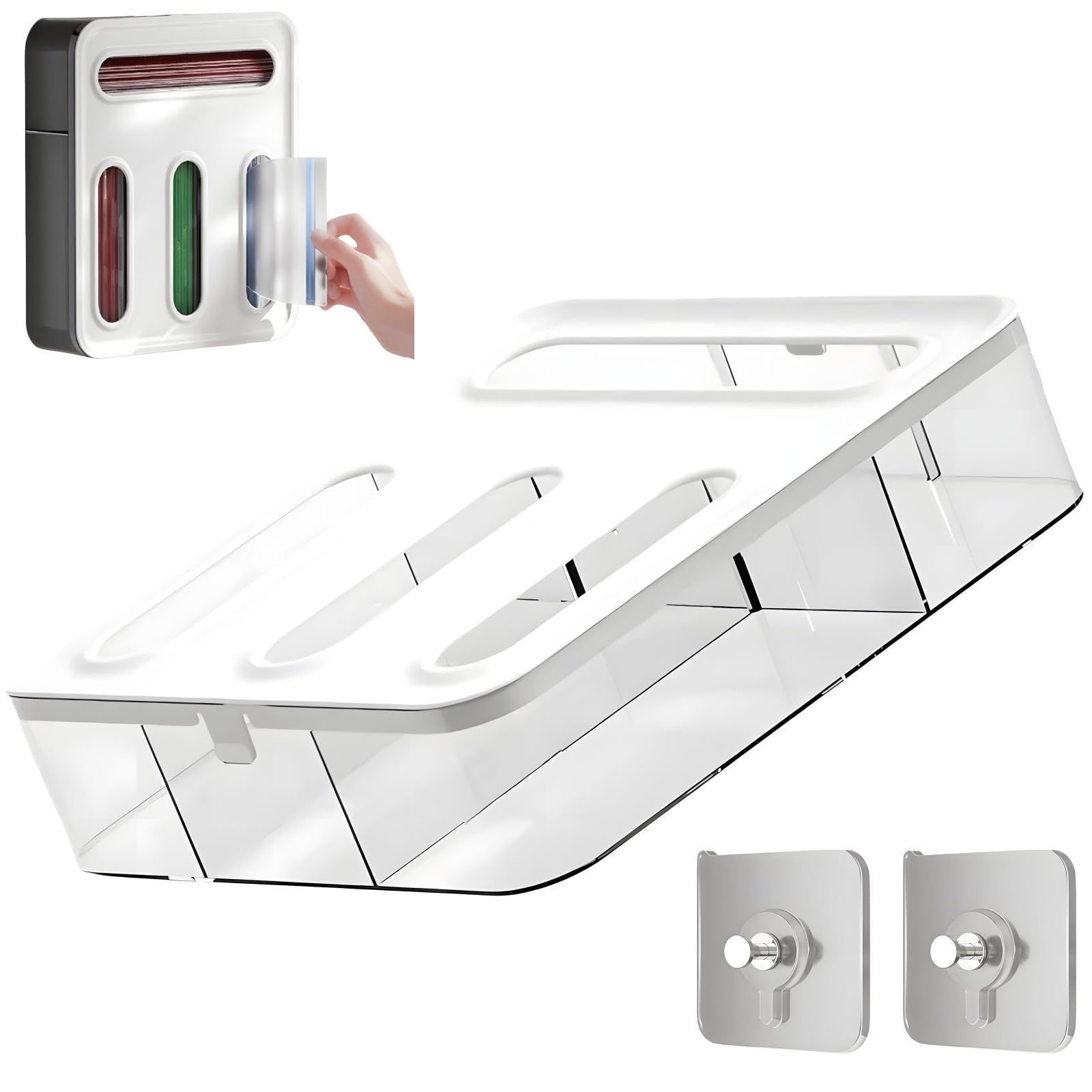 Kuguar organizador 4 en 1 para cajón, ahorro de espacio y fácil acceso a bolsas.