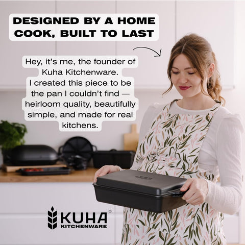 Asas dobles ergonómicas de KUHA para levantar la olla con comodidad.