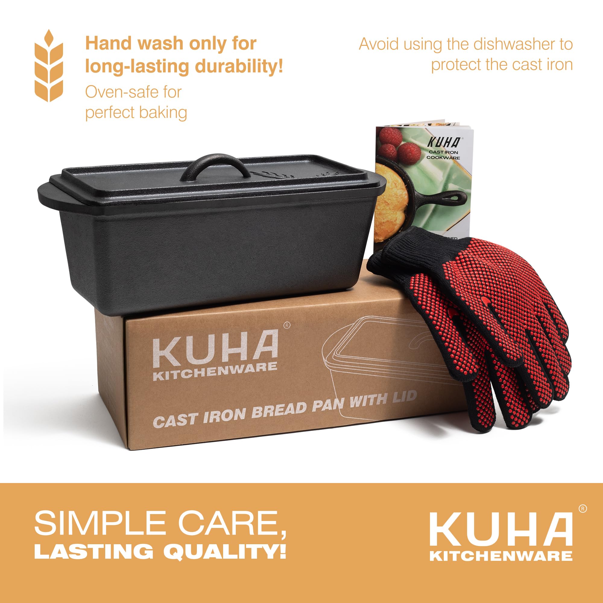 KUHA molde-pan-hierro-durable-para-familias diseño robusto para uso diario.