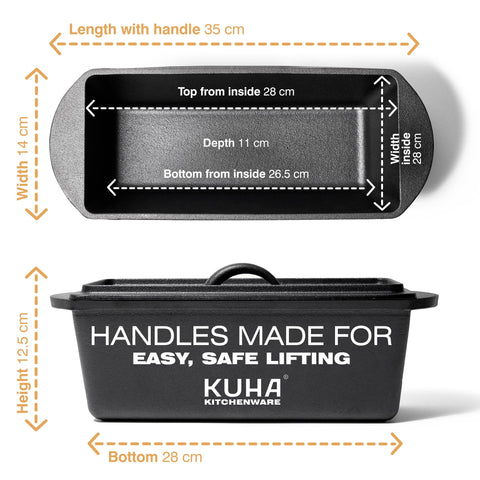 KUHA molde-pan-hierro-para-campamento-fuego-abierto ideal para cocinar al aire libre.