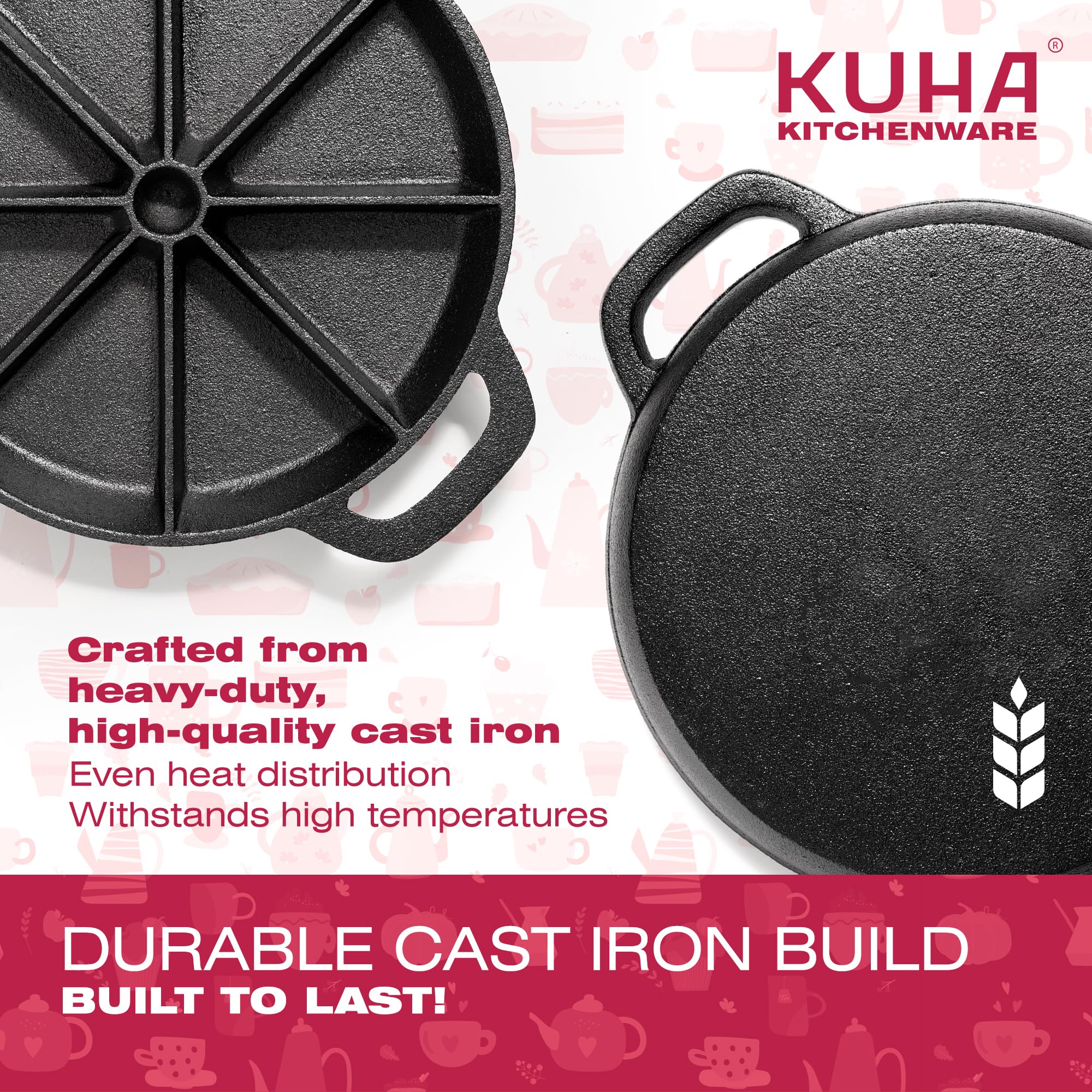 KUHA accesorios incluidos: guantes, trivet y brocha para hornear