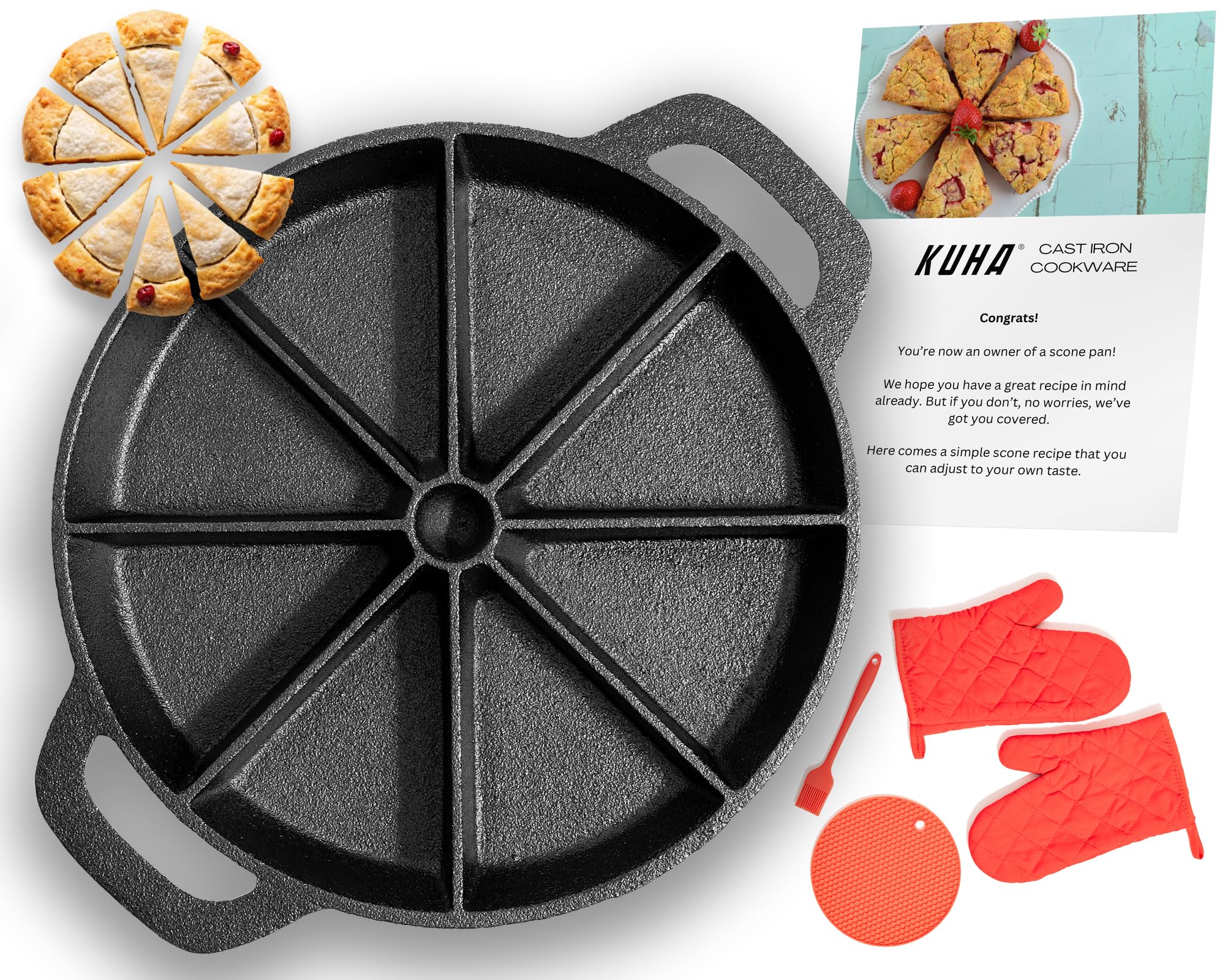 KUHA sartén para scones, vista general y cocción estable
