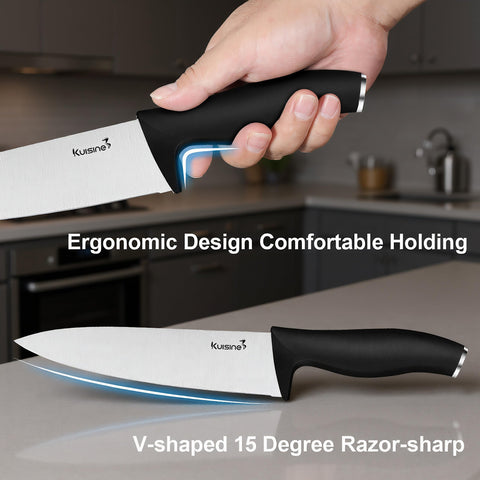 Cuchillo pan KUISINE de 8 pulgadas para rebanar panes de forma uniforme.