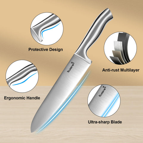 KUISINE: cuchillo santoku 7 pulgadas para cortes suaves y detallados