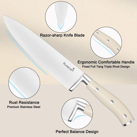 Cuchillo santoku de 7 pulgadas KUISINE para cortes rápidos y seguros