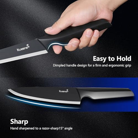 KUISINE cuchillo pan dentado 8 pulgadas, ideal para cortar pan sin deshilacharse.