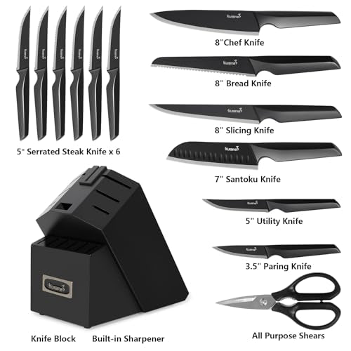 KUISINE cuchillo para rebanar 8 pulgadas, rebanadas limpias para carnes y vegetales.