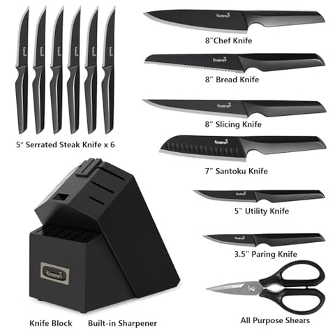 KUISINE cuchillo para rebanar 8 pulgadas, rebanadas limpias para carnes y vegetales.