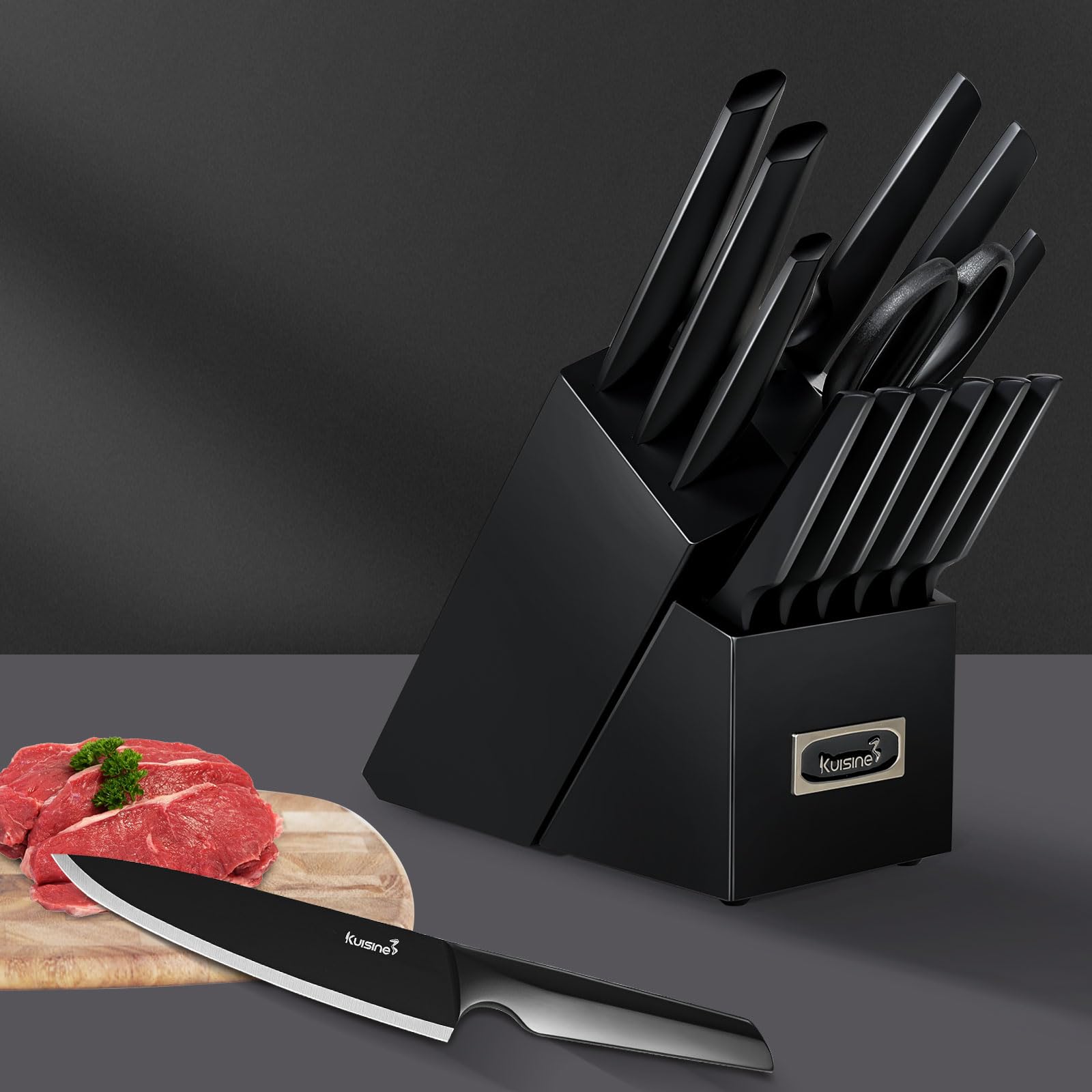 KUISINE cuchillos bistec 5 pulgadas, juego de 6 piezas para porciones uniformes.