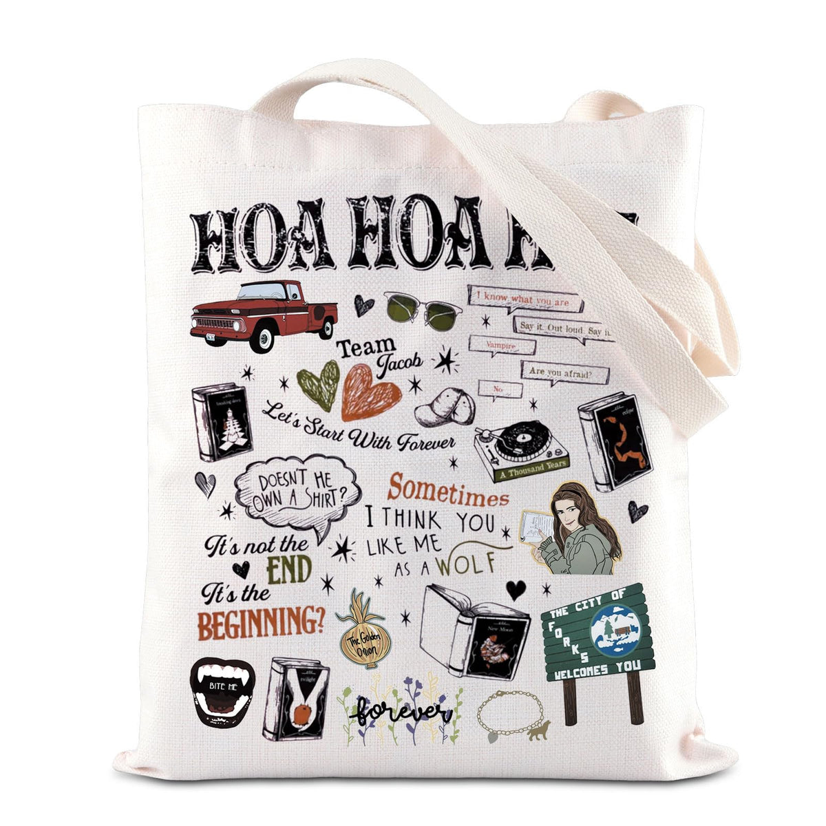 KUIYAI bolsa vampiros frente, ideal para compras diarias con estilo.