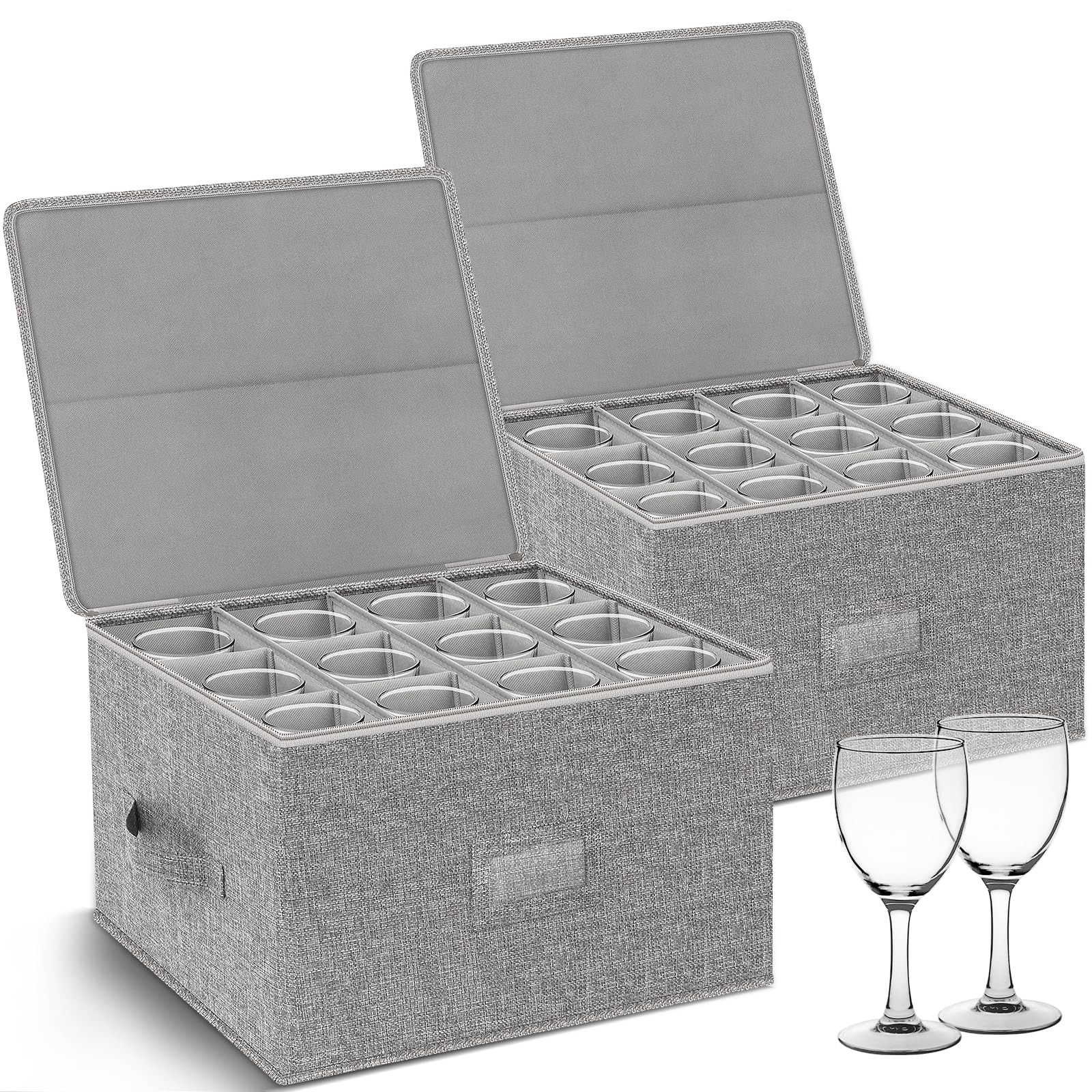 Kukikan: caja de almacenamiento para copas de vino, protección duradera para mudanzas.