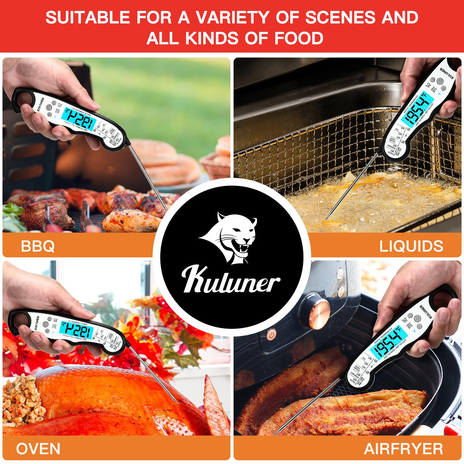 Pantalla retroiluminada KULUNER TP-01 facilita lectura nocturna al cocinar al aire libre