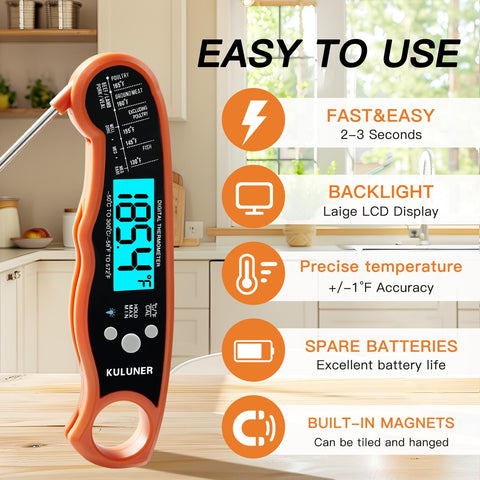 KULUNER TP-01 pantalla retroiluminada para leer la temperatura incluso de noche.