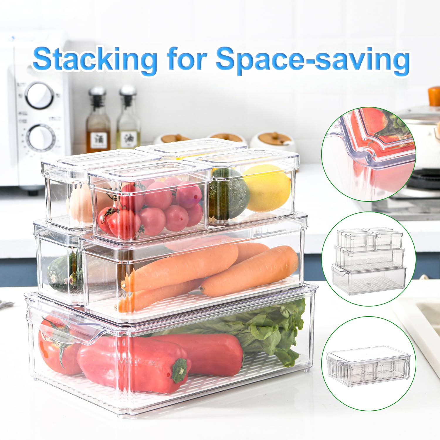 KUMD bandeja de drenaje integrada para frutas y verduras frescas