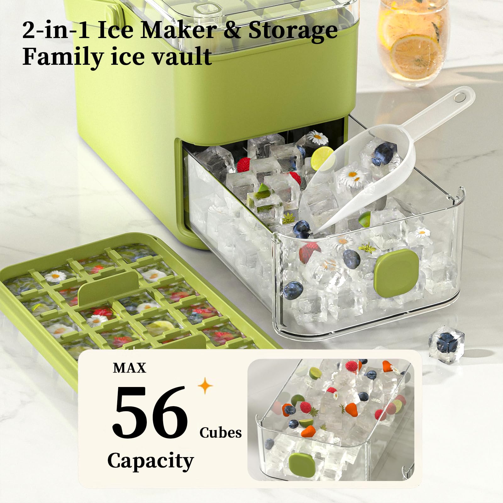 Kundita asa portátil ergonómica verde: uso diario y picnic con hielo