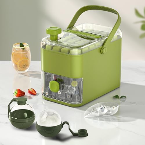 Kundita bandeja hielo doble capa verde: cubos uniformes para cocteles y bebidas