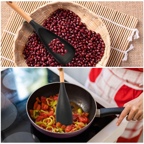 Kunovo cuchara de silicona para cocinar, espátula resistente al calor, ideal para sartén antiadherente.