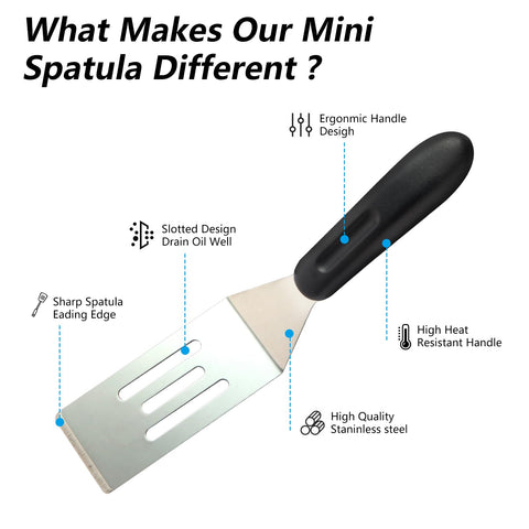 Espátula mini de metal Kunovo, uso multifuncional para voltear, hornear y servir.