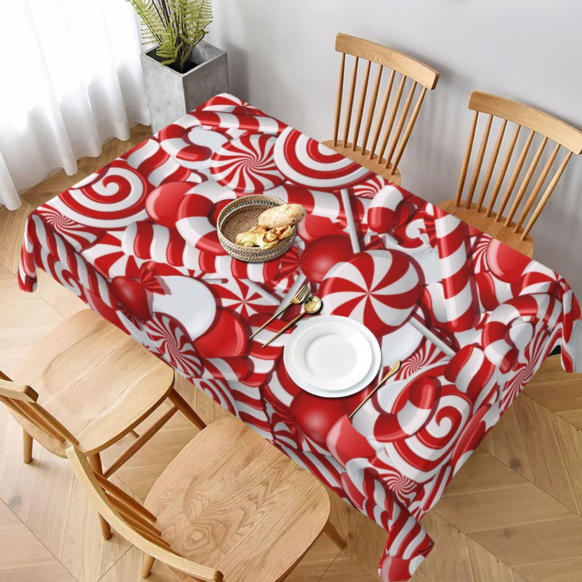 Mantel KUOAICY navideño rectangular 60x90 para comedor elegante y festivo