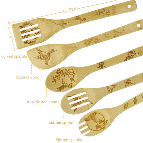 Kupnos delantal con diseño de colibri y dos bolsillos, perfecto para cocinar.