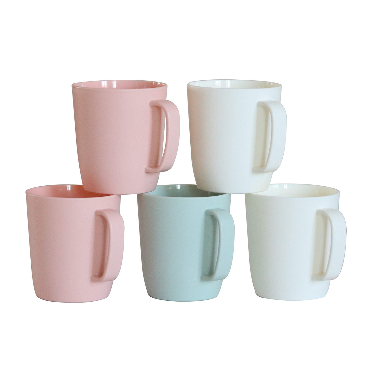 Kurala taza de café 10 oz blanca, vista frontal, ideal para café matutino.