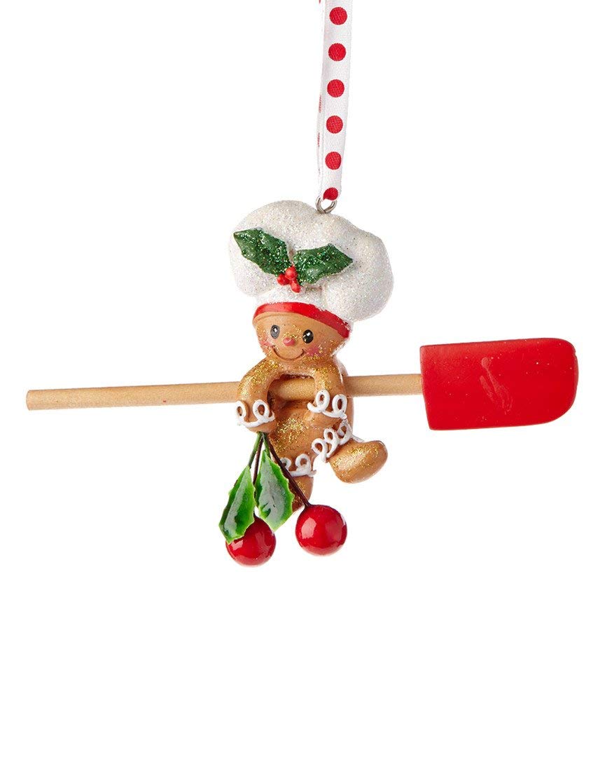 Adorno Kurt S. Adler jengibre 4 pulgadas con espátula, añade encanto navideño a la cocina.