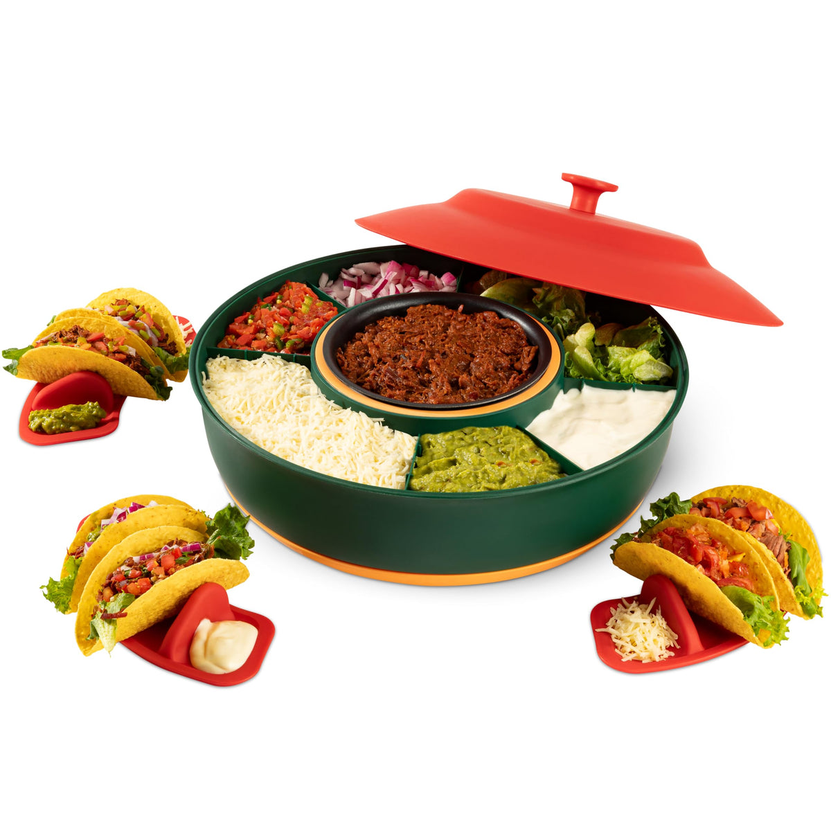 Kusini olla caliente 30oz para taco bar mantiene relleno tibio durante la fiesta.